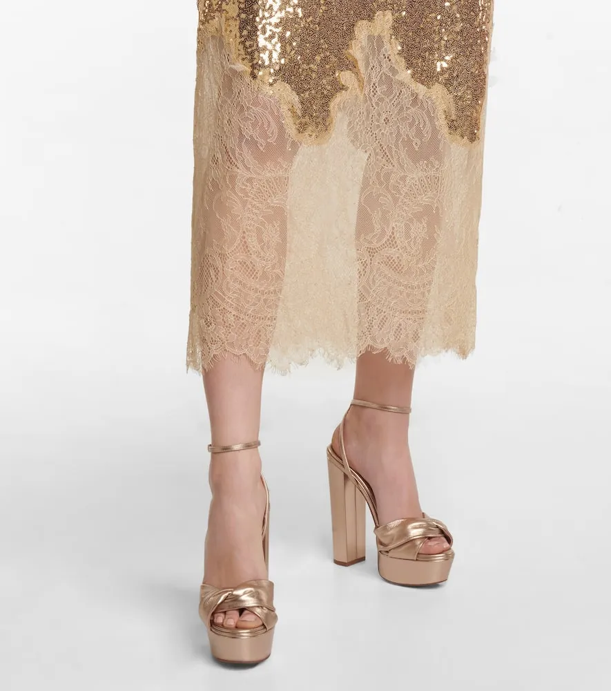 Aquazzura Olie 140 leather platform sandals