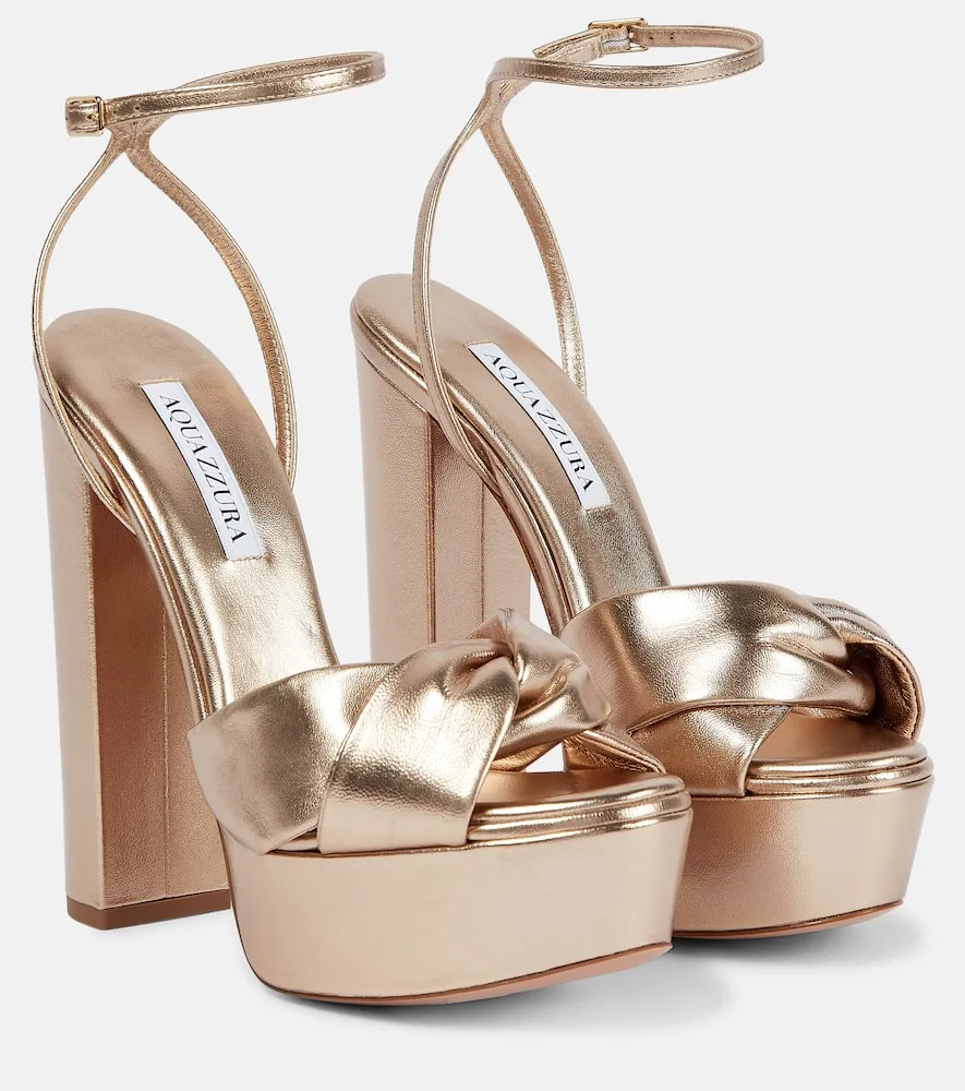 Aquazzura Olie 140 leather platform sandals