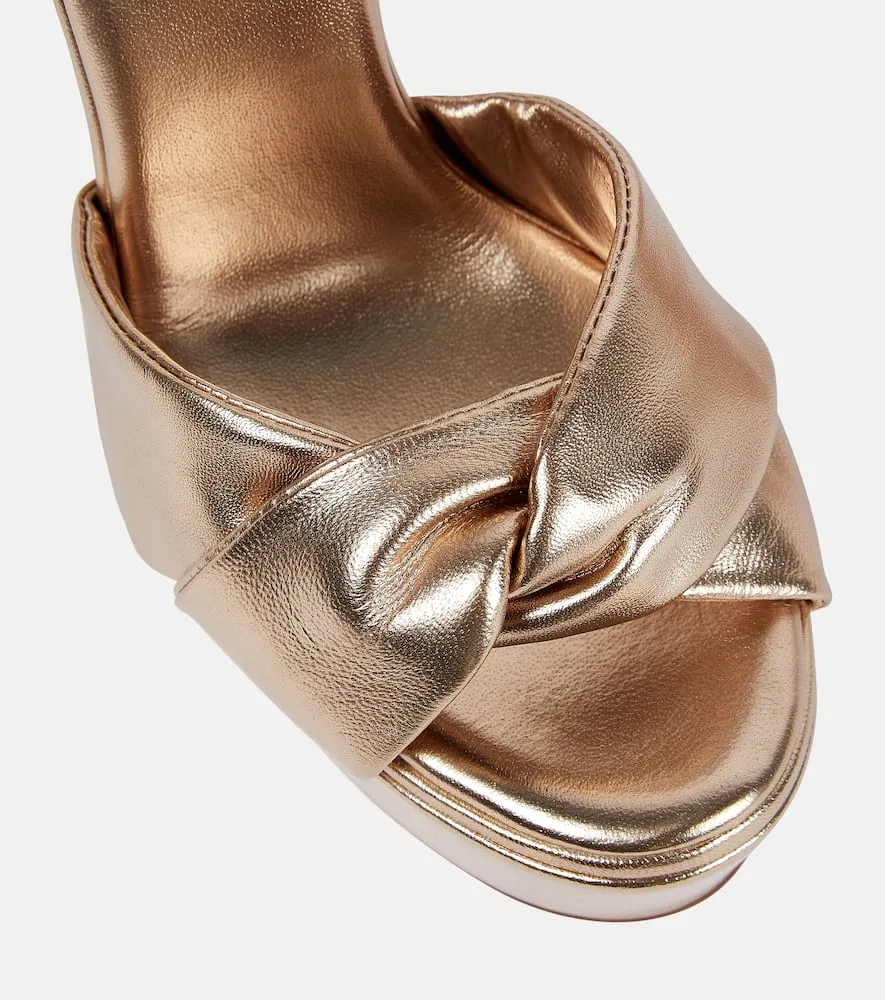 Aquazzura Olie 140 leather platform sandals