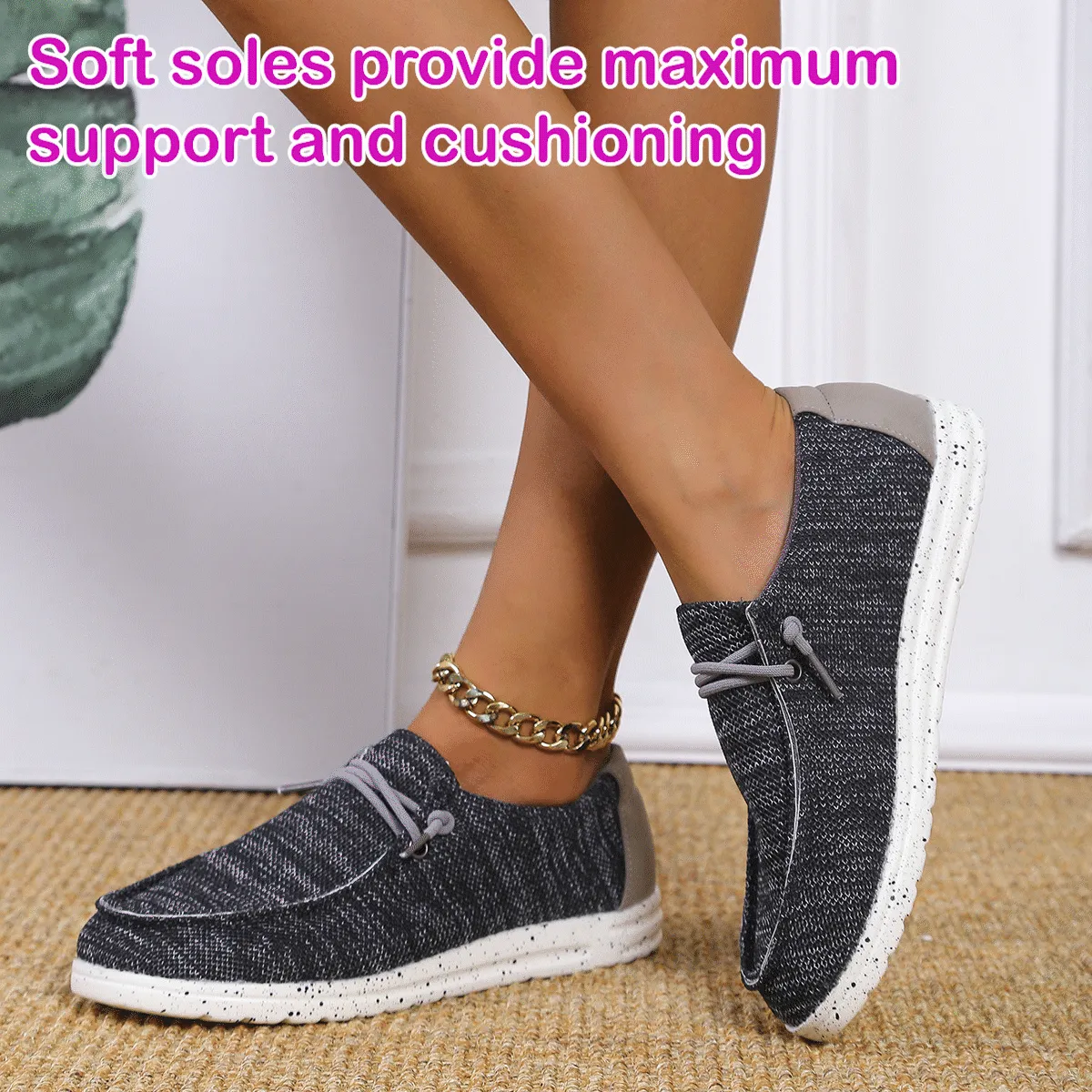 Cuzcare Women Orthopedic Shoes Canvas Mesh Slip-on