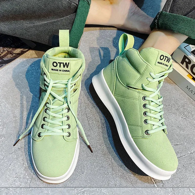 Fashion High-Top Microfiber Sneaker