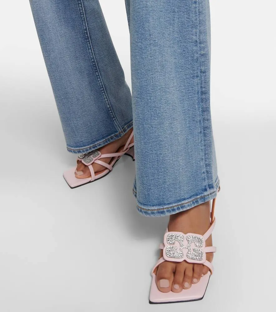 Ganni Embellished faux leather sandals