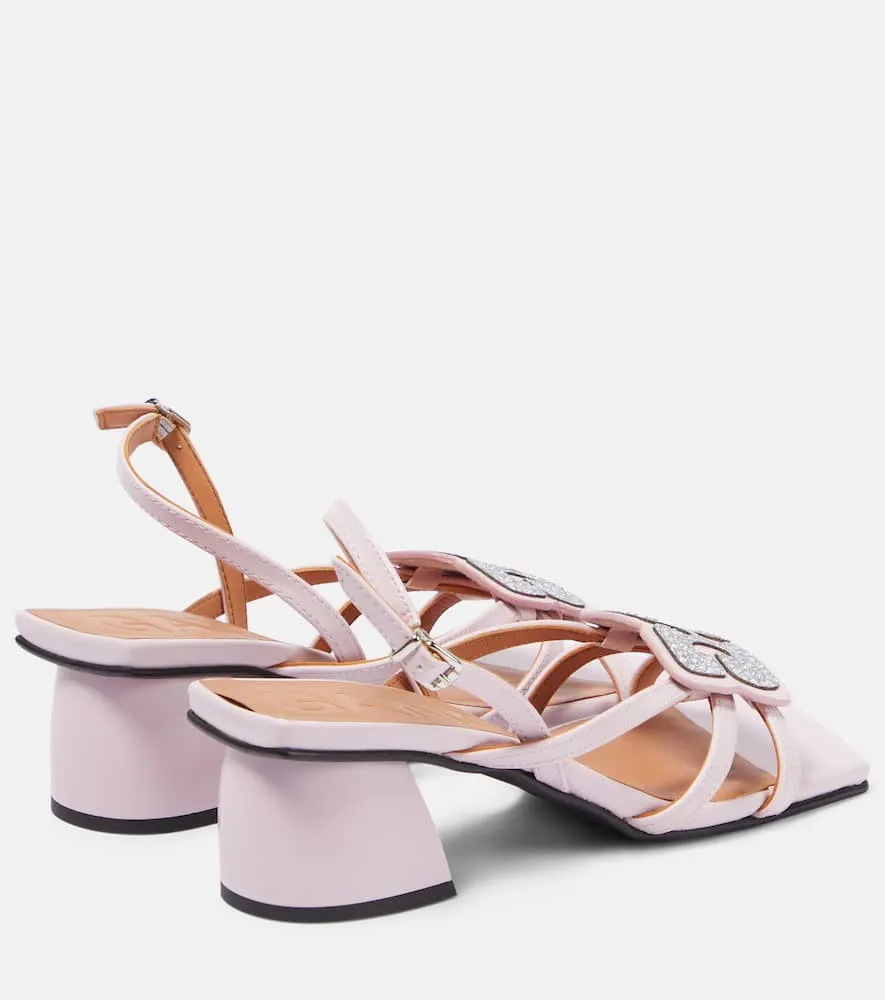 Ganni Embellished faux leather sandals