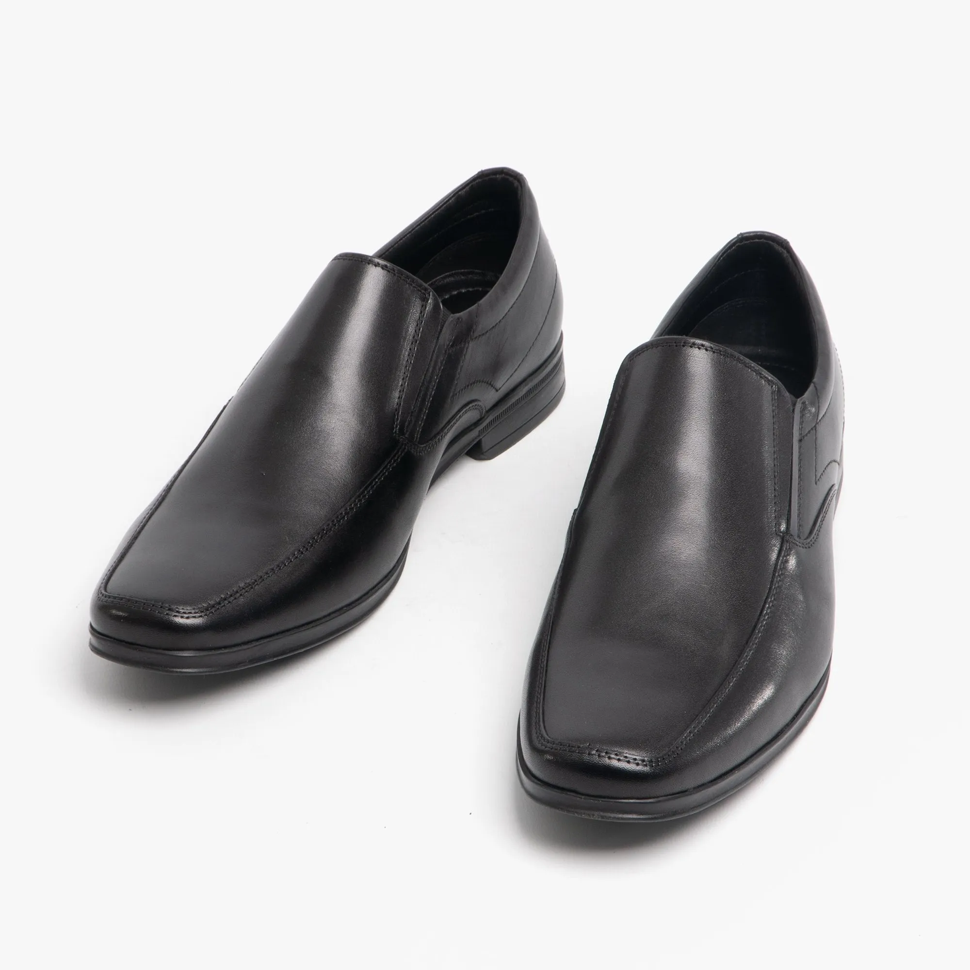 Hush Puppies BILLY Mens Leather Slip On Shoes Black