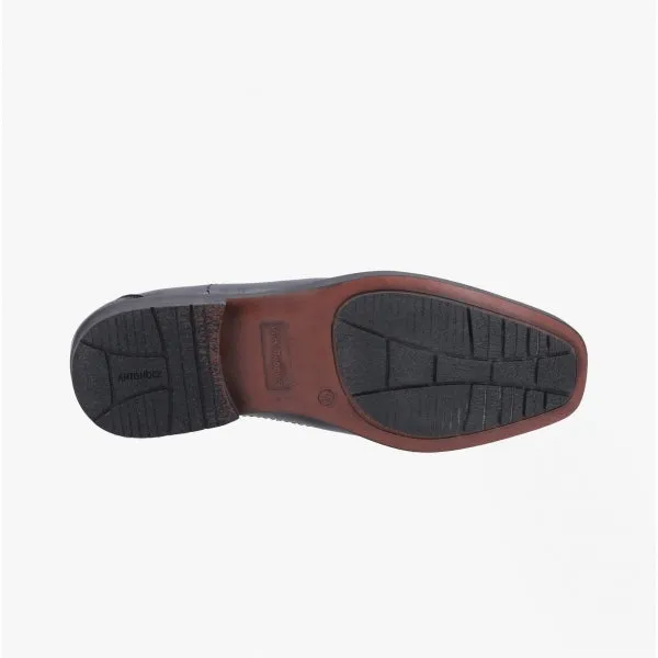 Hush Puppies BRODY Mens Leather Slip On Shoes Black
