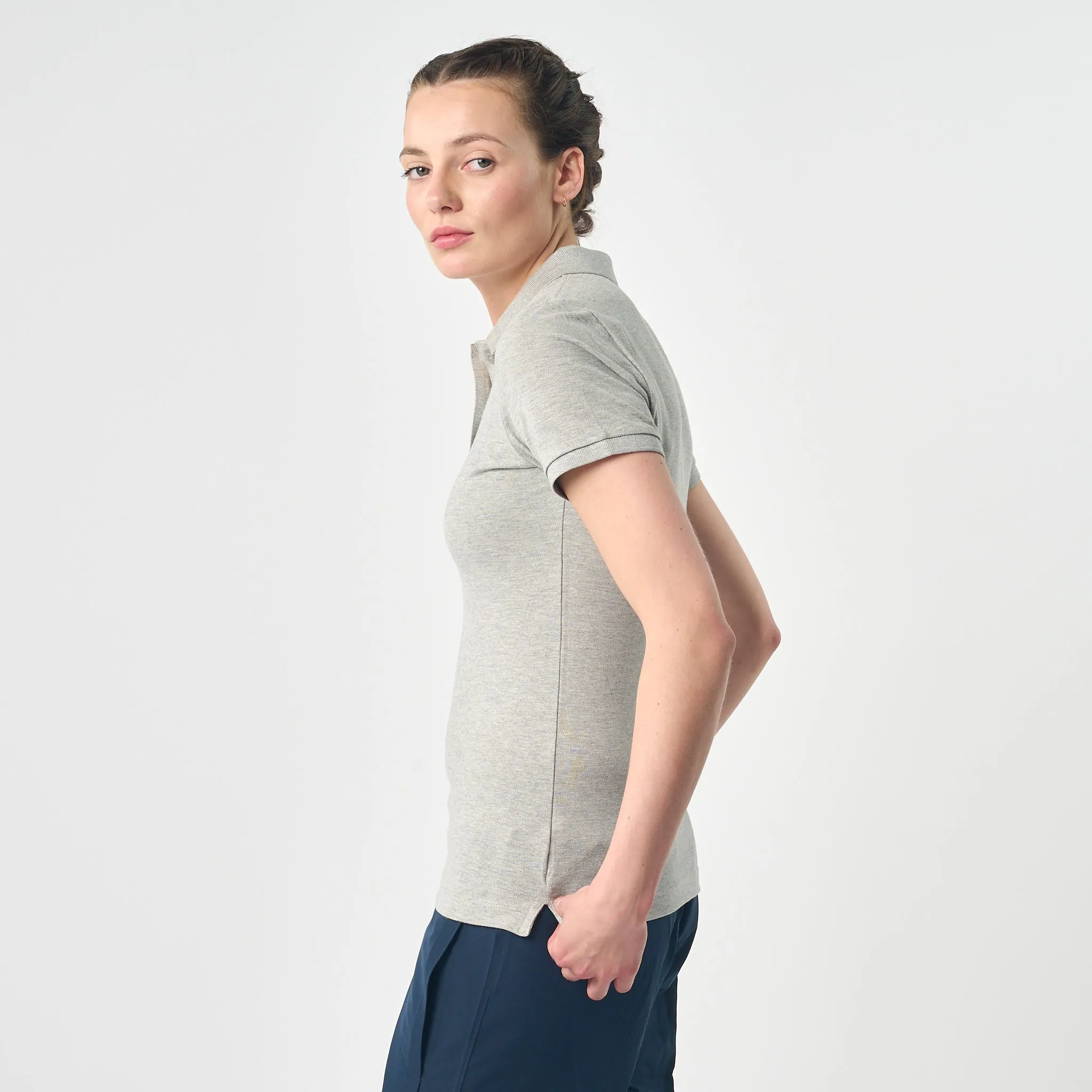 Omnitau Women's Team Sports Organic Cotton Polo - Heather Grey