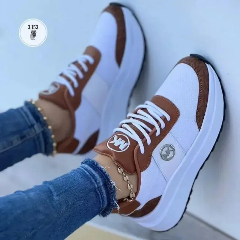 Running Shoes for Women Sneakers Lace-Up Breathable Gym Sports Wedges