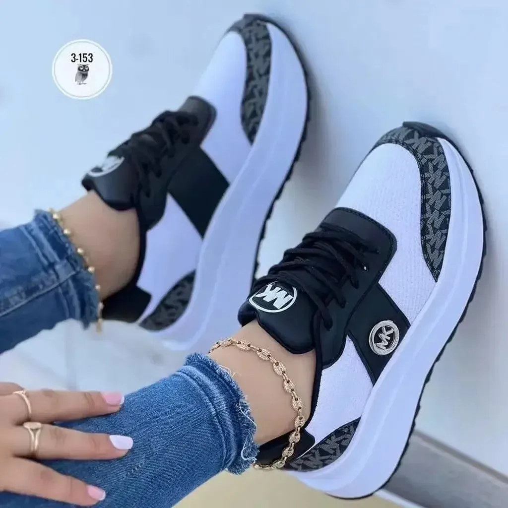 Running Shoes for Women Sneakers Lace-Up Breathable Gym Sports Wedges