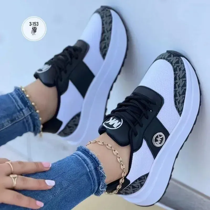 Running Shoes for Women Sneakers Lace-Up Breathable Gym Sports Wedges