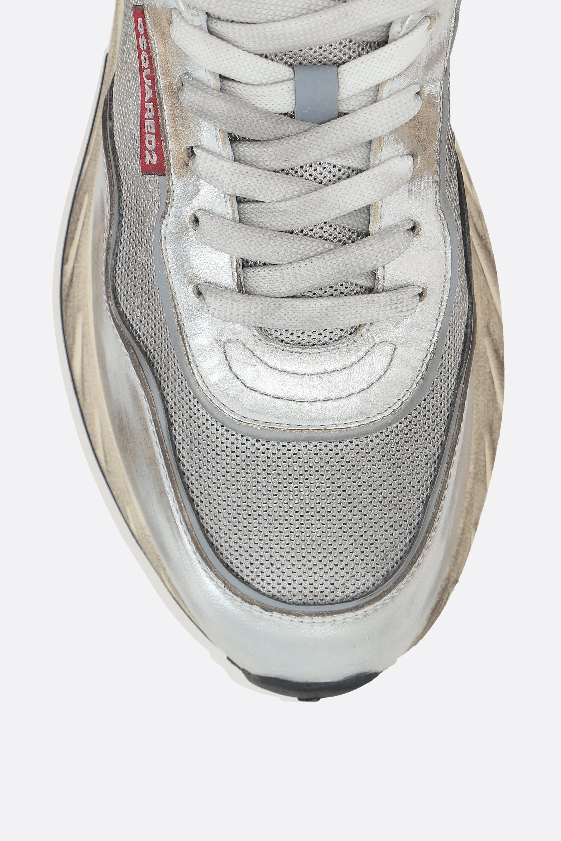 Sprinter Laminated Leather & Mesh Sneakers
