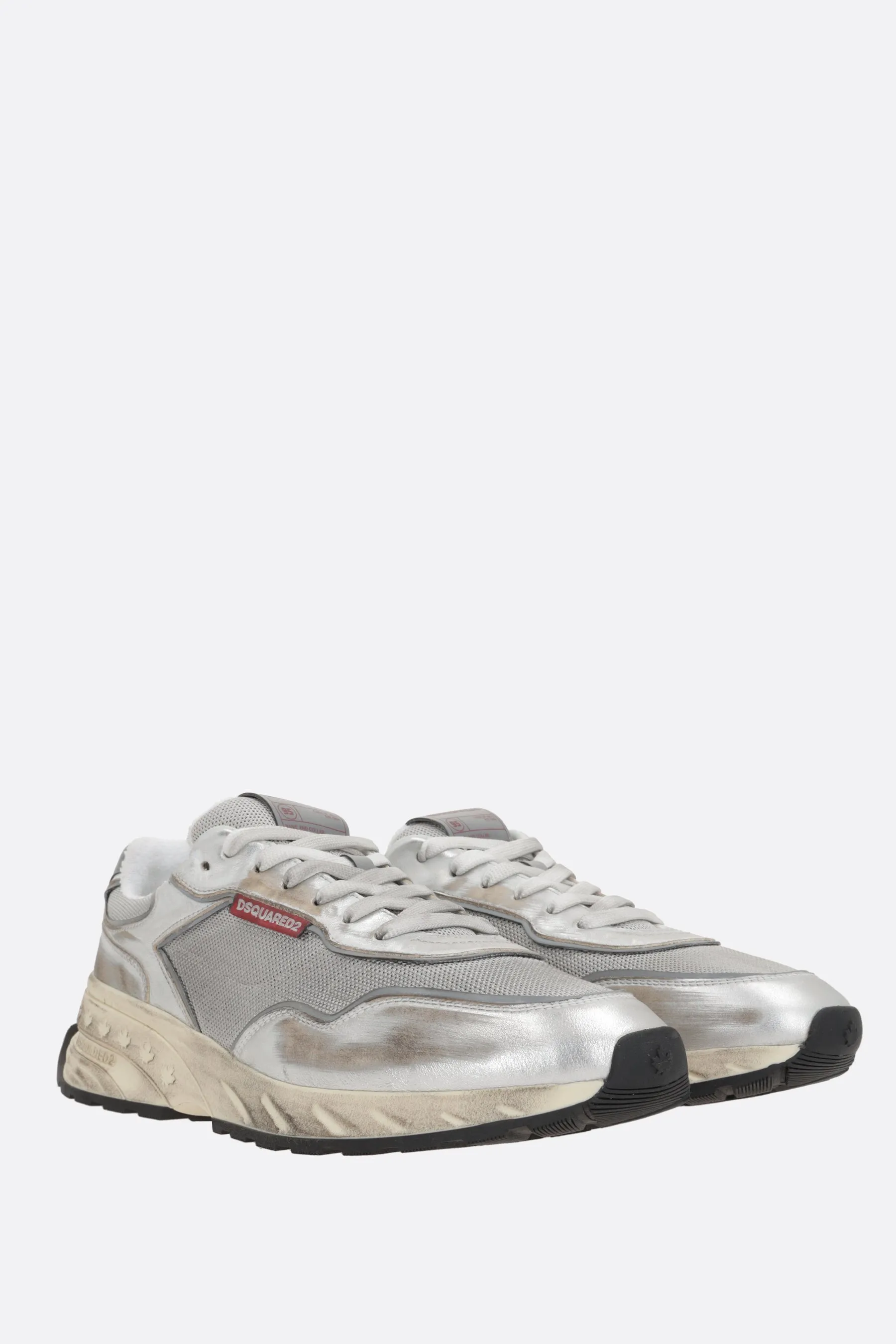 Sprinter Laminated Leather & Mesh Sneakers